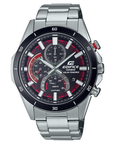 Casio Casio Edifice EFS-S610DB-1AVUDF (EFS-S610DB-1A) EFS EFS-S610DB-1A кварцевые мужские часы красный циферблат, браслет нержавеющая сталь — вид спереди