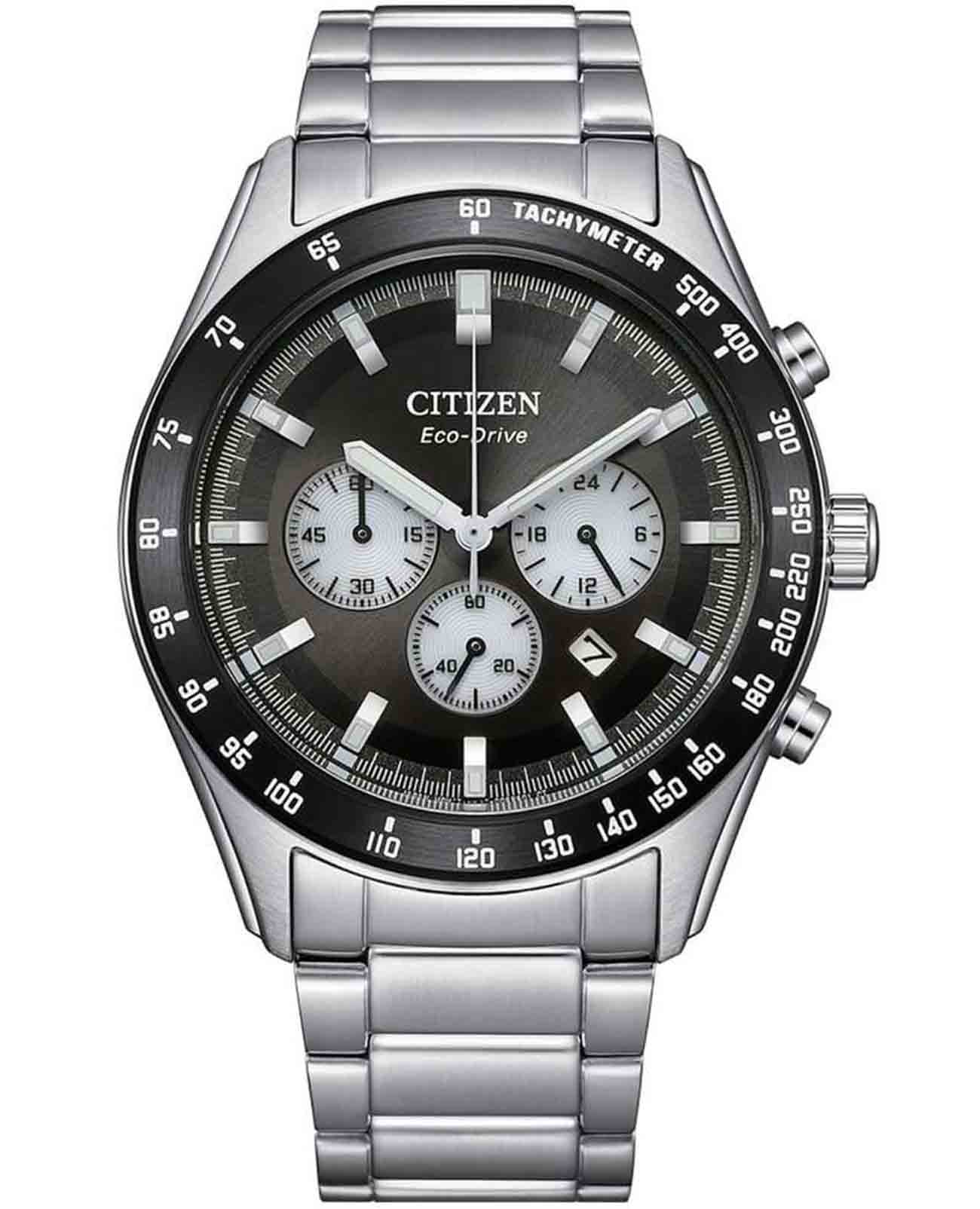 Citizen Citizen Eco-Drive CA4674-58E  CA4674-58E кварцевые мужские часы черный циферблат, браслет нержавеющая сталь — вид спереди