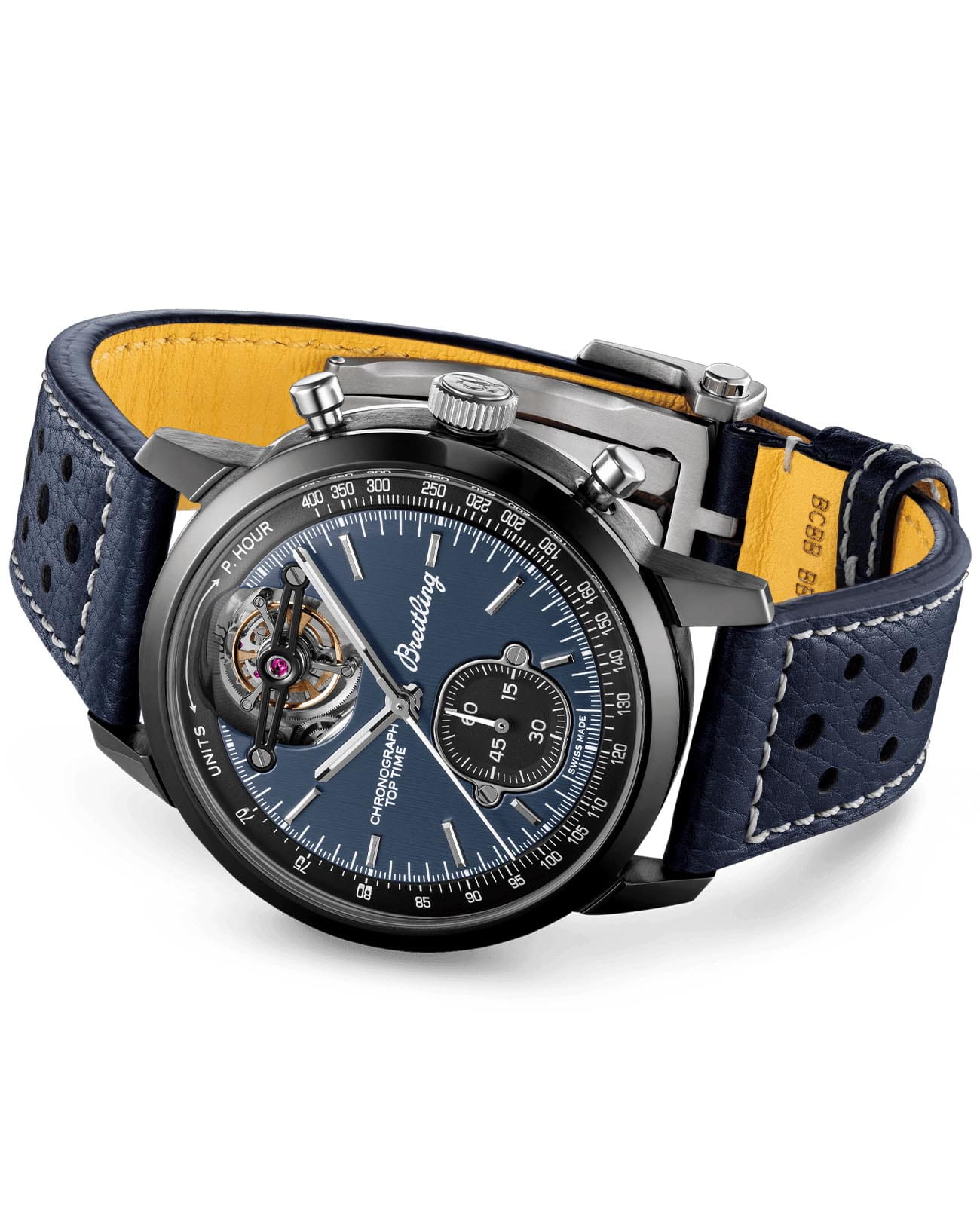 Breitling Breitling Top Time B21 Shelby Cobra SB21251A1C1X1, aviator 8 швейцария мужские часы на браслете кожаный боковой вид